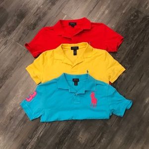 Set of 3 Ralph Lauren Bright Colored SS Polos